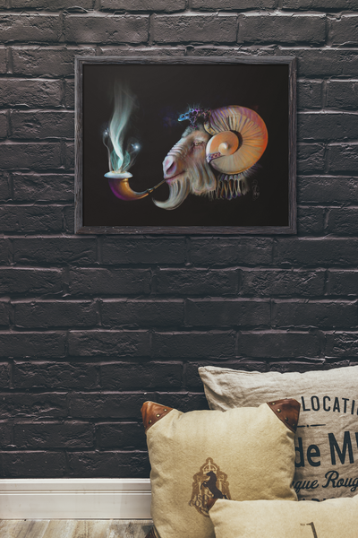 "Lightning Bug" (Merino Ram Fantasy Art) Canvas Print